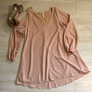 mittoshop Dresses - Pink Balloon Sleeve Dress mittoshop Dresses - Pink Balloon Sleeve Dress